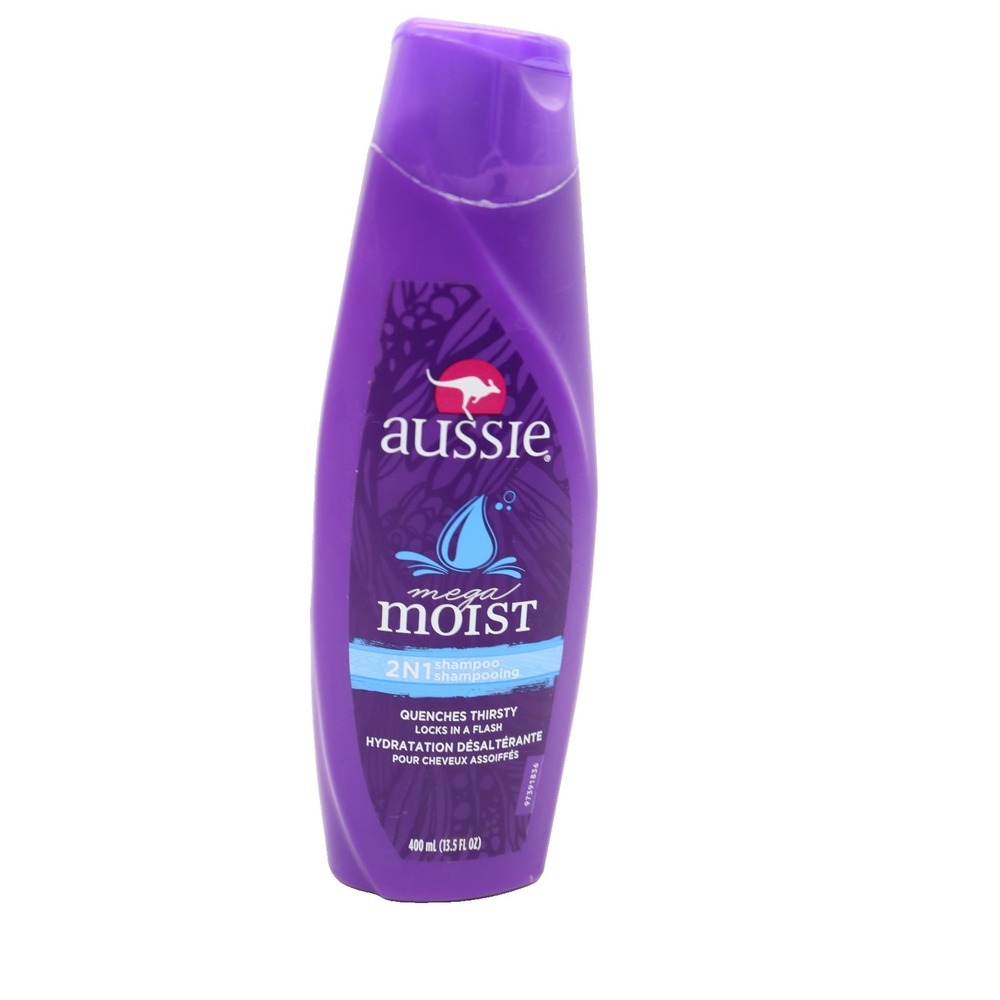 Aussie Mega Moist 2-in-1 Shampoo & Conditioner with Aloe & Jojoba Oil | 13.5 fl